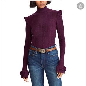 Polo RL Ruffle Pointelle Sweater